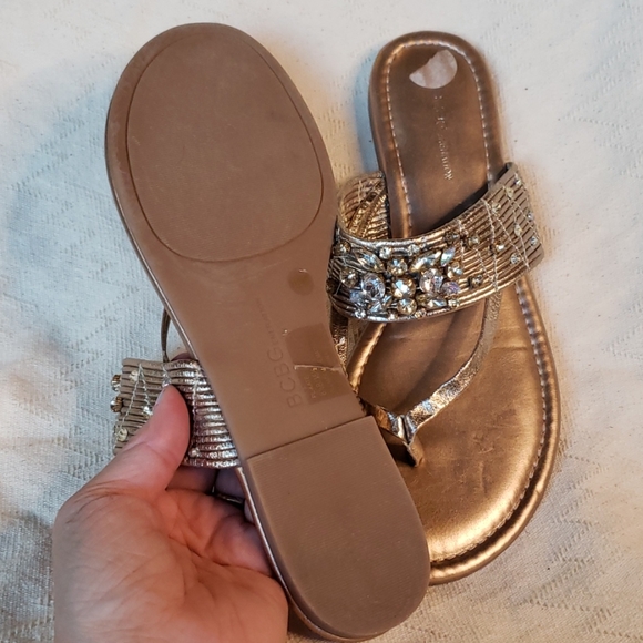 BCBGeneration Rose Gold Rhinestone Sandals - Picture 4 of 8